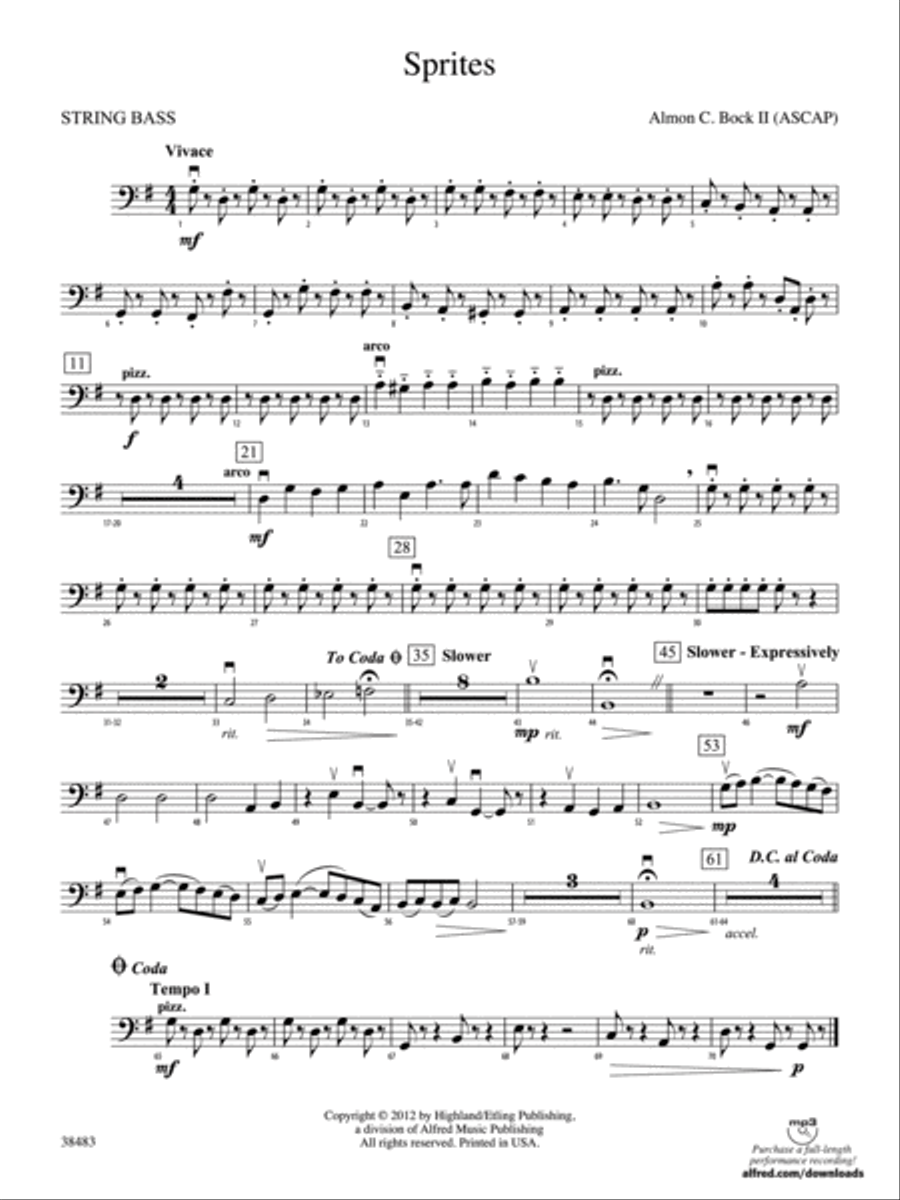 Sprites: String Bass String Orchestra scores gallery preview page 1