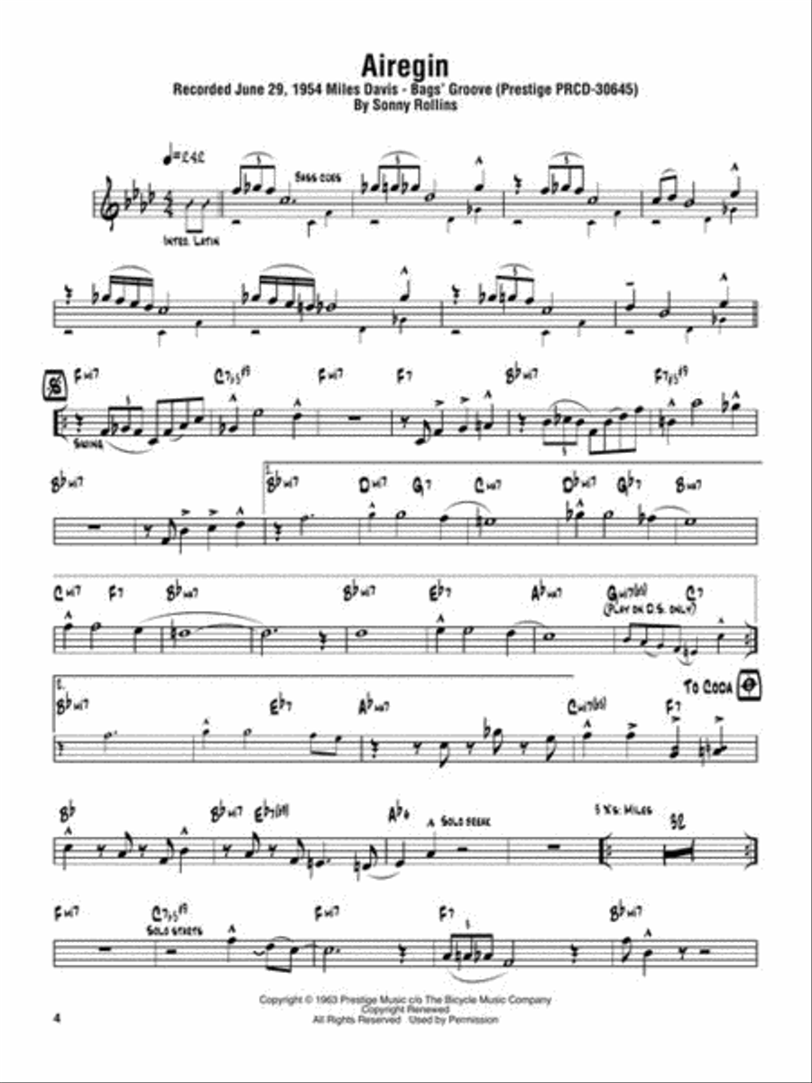 Sonny Rollins Omnibook C Instrument scores gallery preview page 4