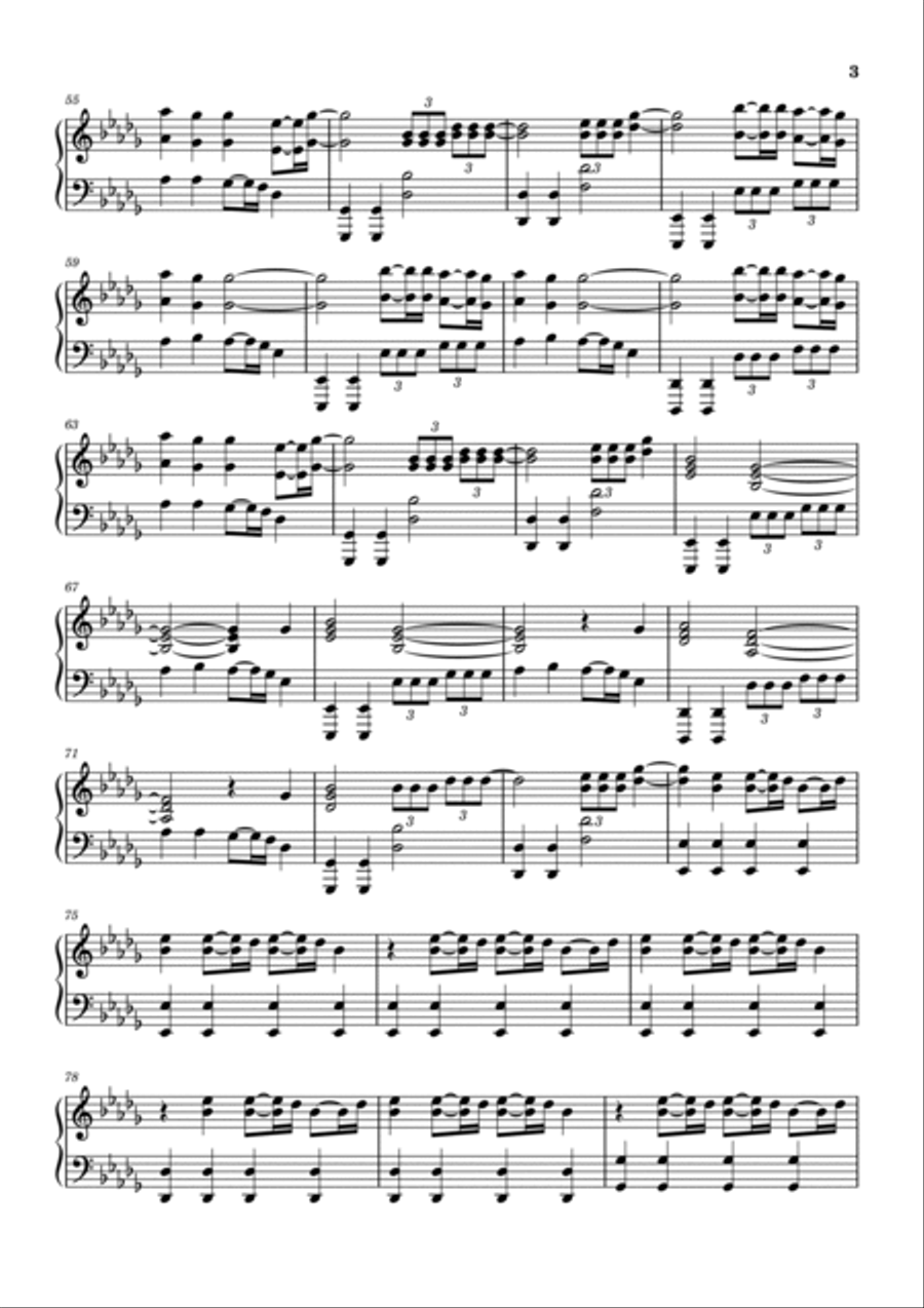 Sail Piano Solo scores gallery preview page 3