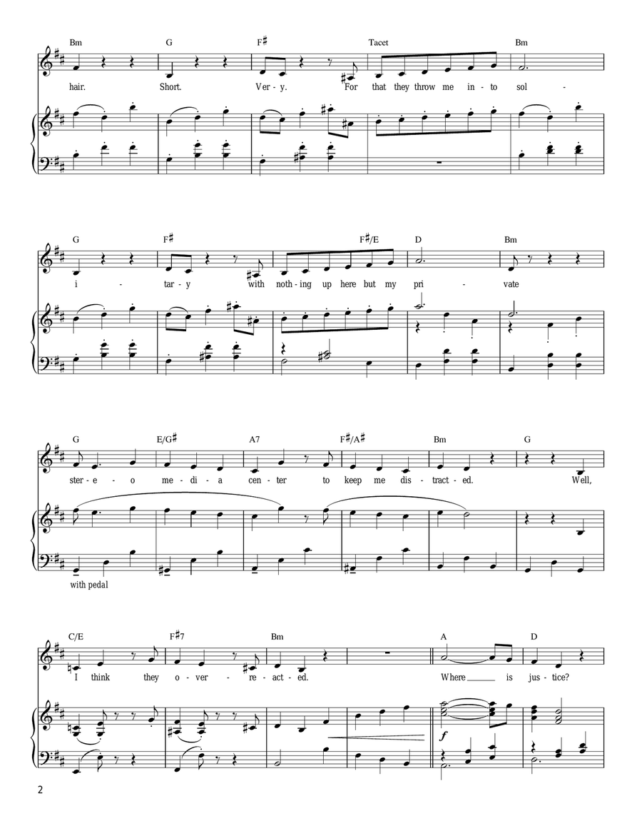 Sayonara Piano, Vocal, Guitar scores gallery preview page 2
