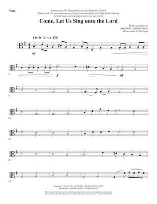 Come, Let Us Sing Unto The Lord - Viola
