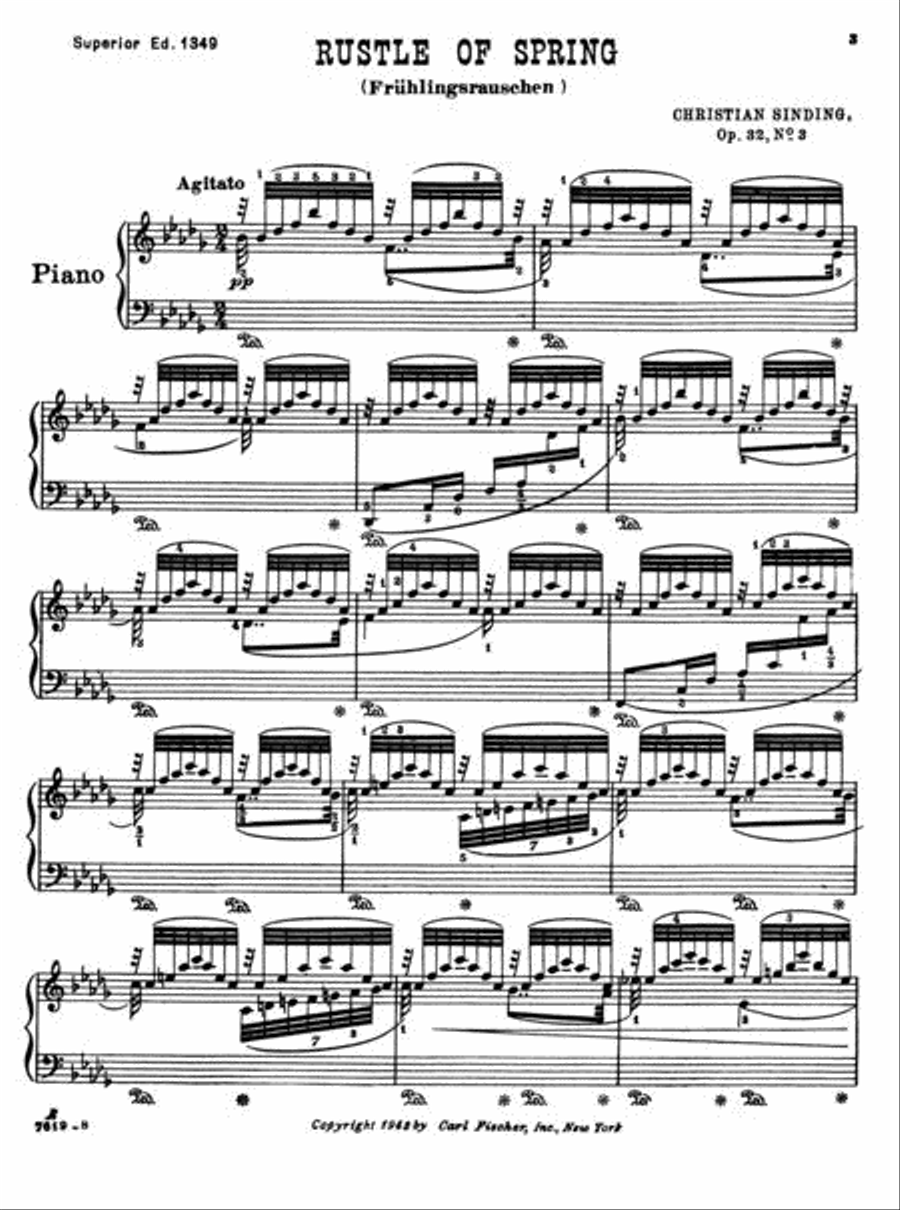 Rustle of Spring (Fruhlingsrauchen), Op. 32, No. 3 Piano Solo scores gallery preview page 2