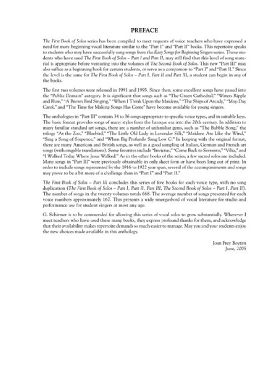 First Book of Soprano Solos – Part III Soprano Voice scores gallery preview page 3