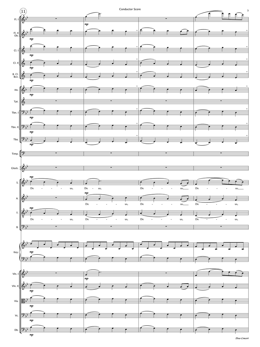 Deus Concert (SAB Choir & Orchestra) 3-Part scores gallery preview page 5