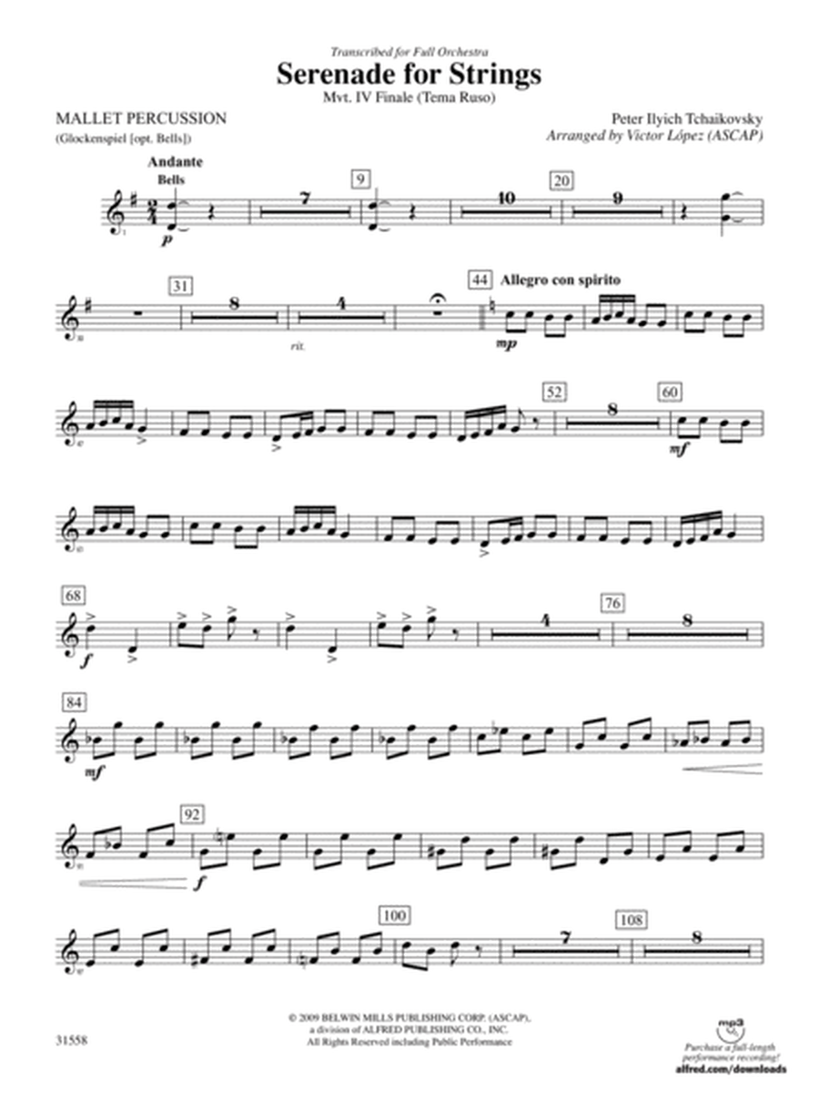 Serenade for Strings Mvt. IV Finale (Tema Ruso): Mallets