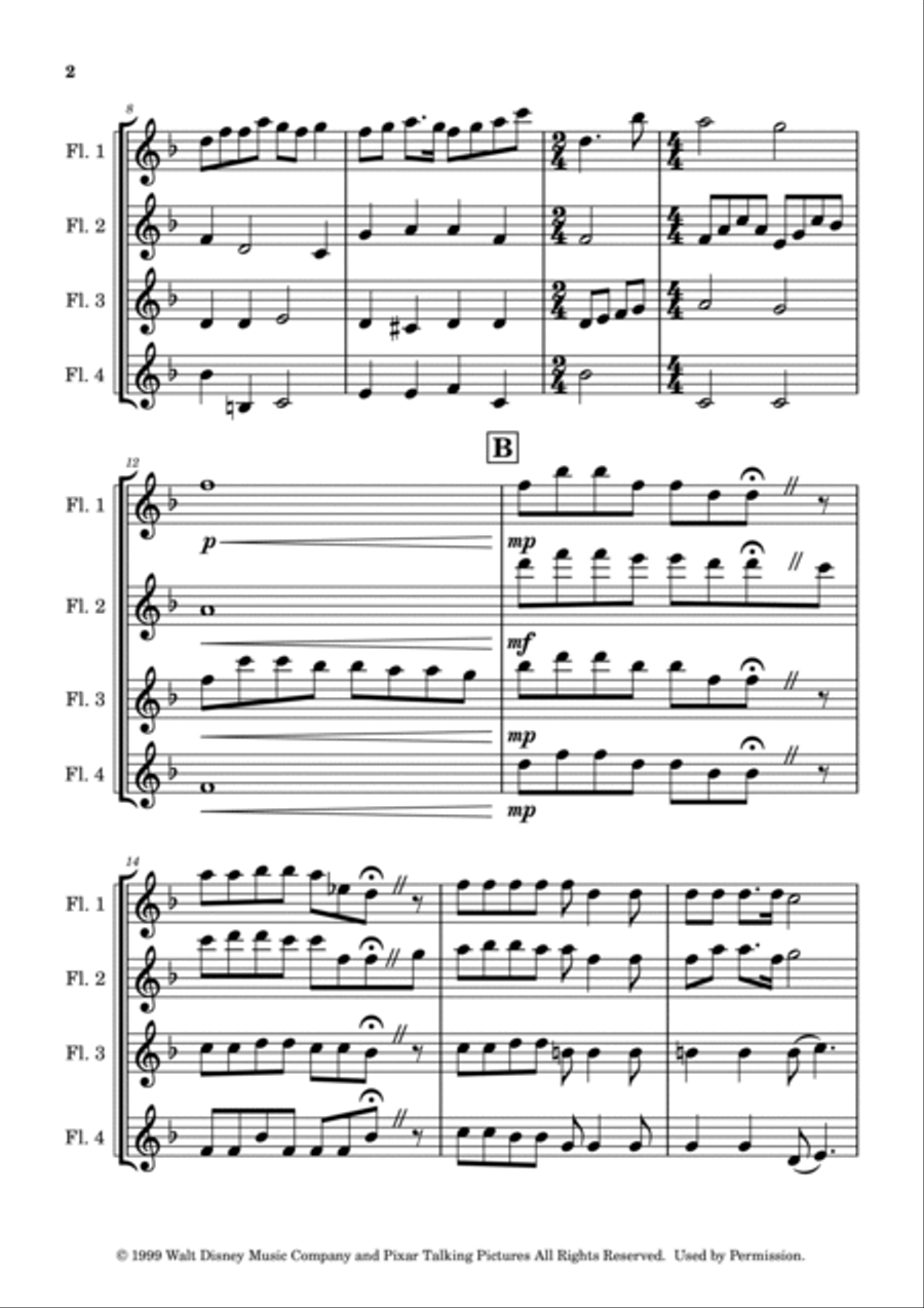When She Loved Me When She Loved Me Flute Quartet scores gallery preview page 4