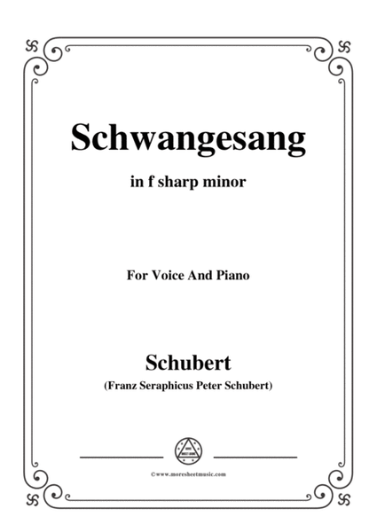 Schubert-Schwangesang,in f sharp minor,for Voice and Piano image number null