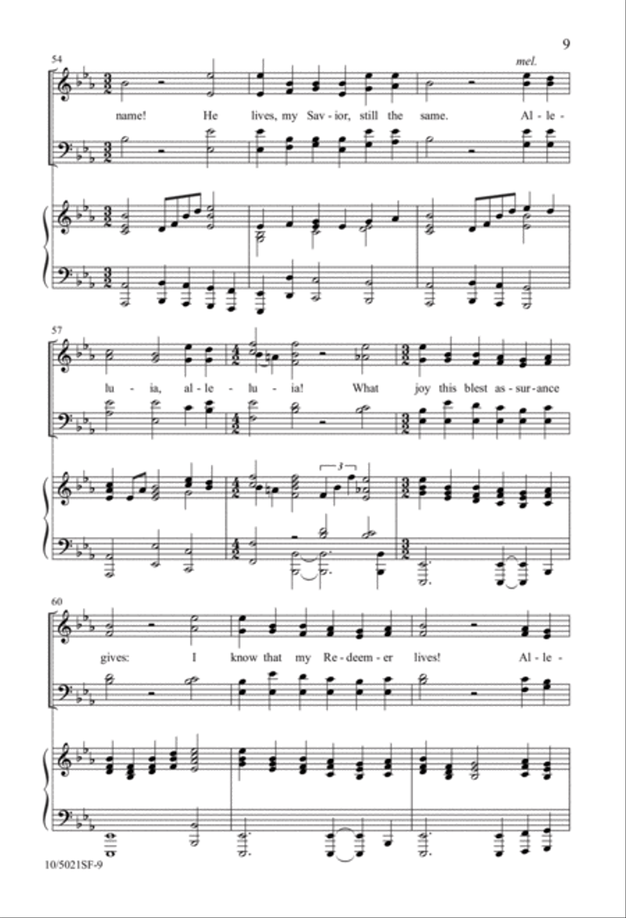 My Redeemer Lives! Alleluia! 4-Part scores gallery preview page 9