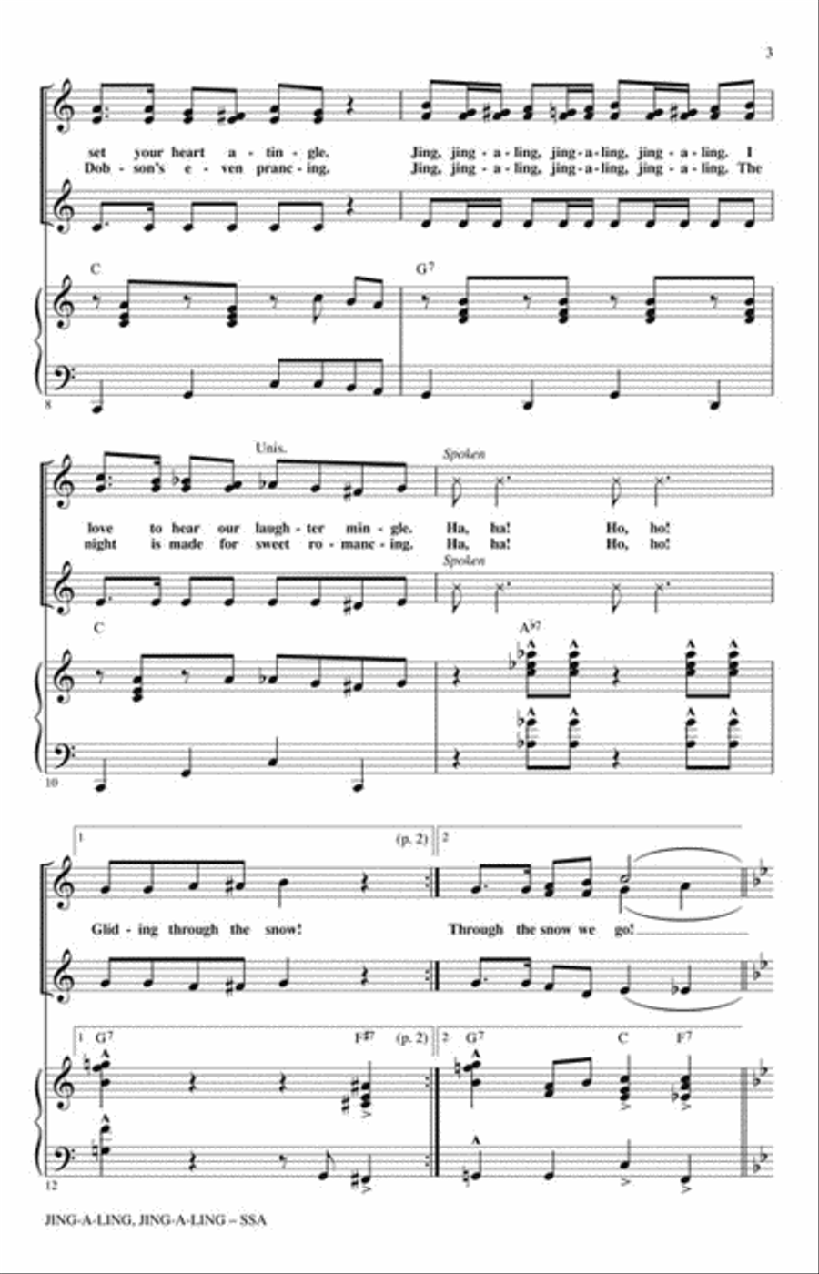 Jing-a-Ling, Jing-a-Ling SSA scores gallery preview page 3
