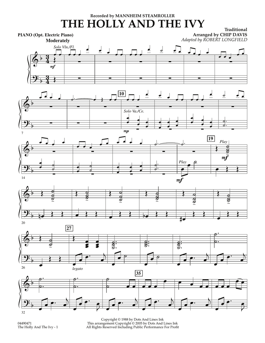 The Holly And The Ivy - Piano Orchestra scores gallery preview page 1