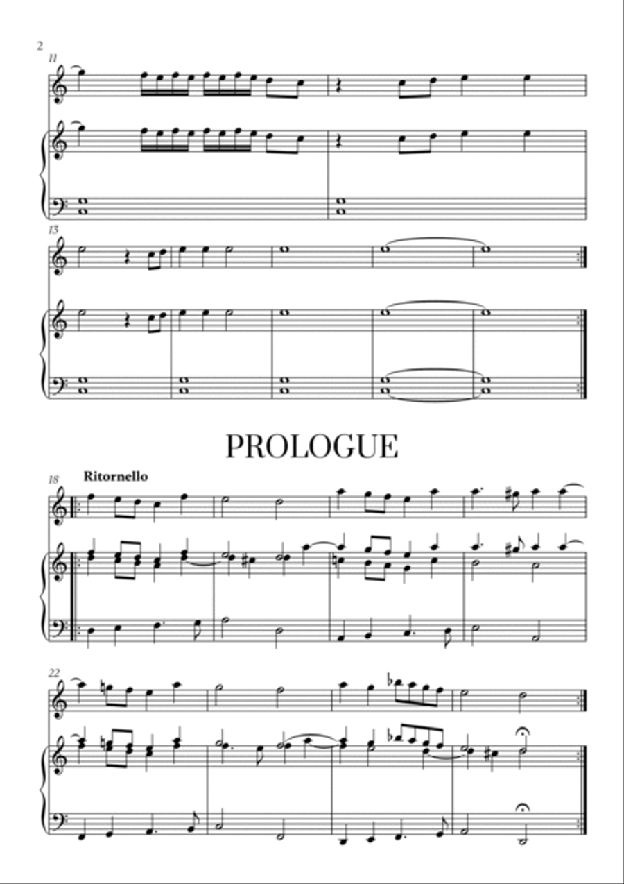 Monteverdi - l'Orfeo favola in musica SV 318 for Oboe and Piano Piano scores gallery preview page 2