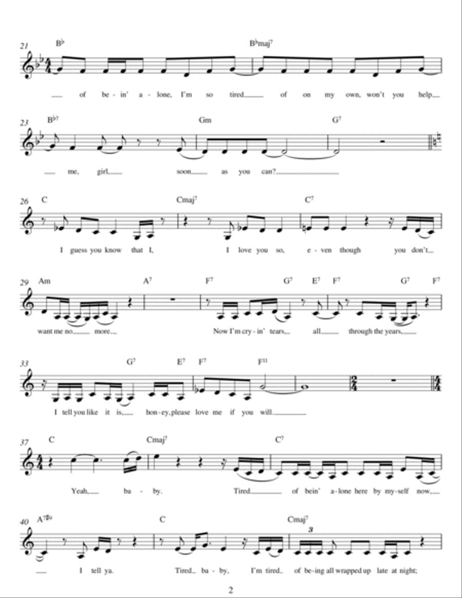 Tired Of Being Alone Piano scores gallery preview page 2