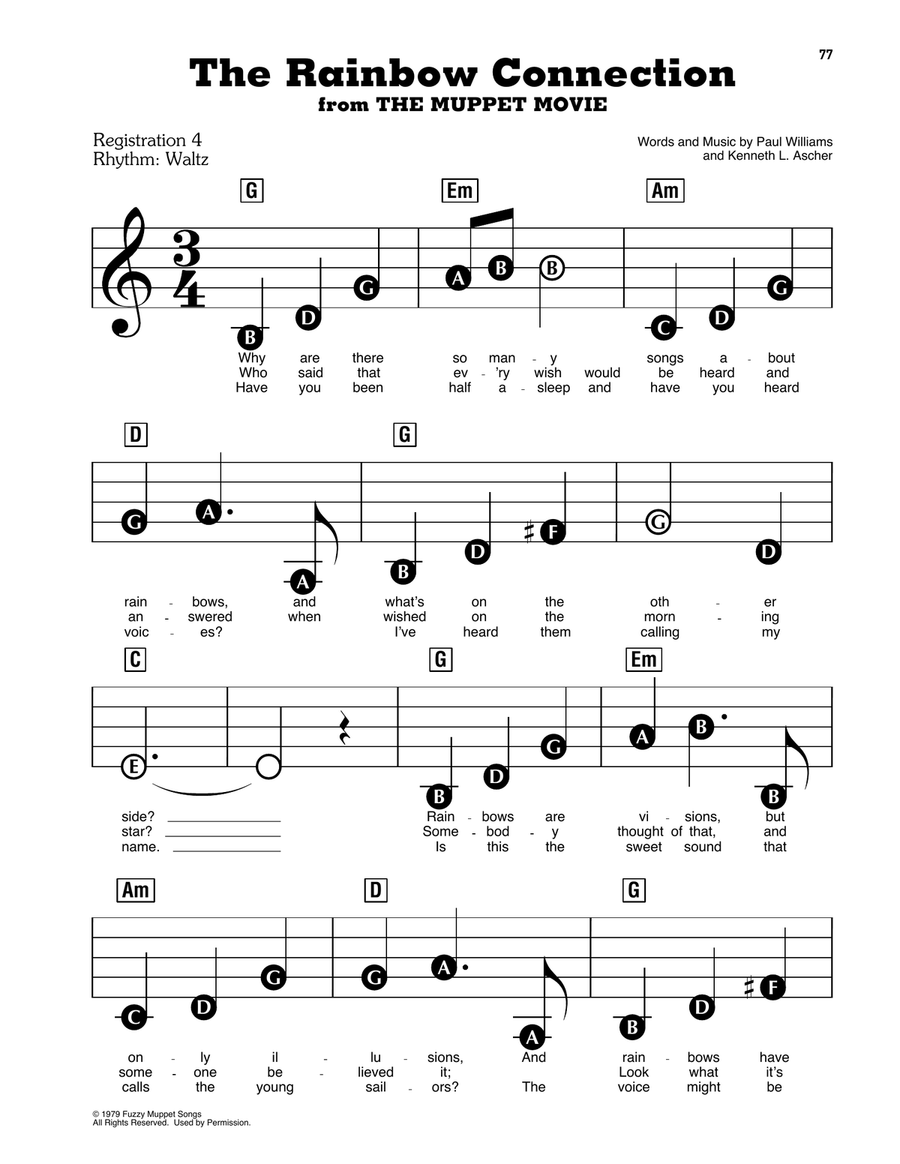 The Rainbow Connection Electronic Keyboard scores gallery preview page 1