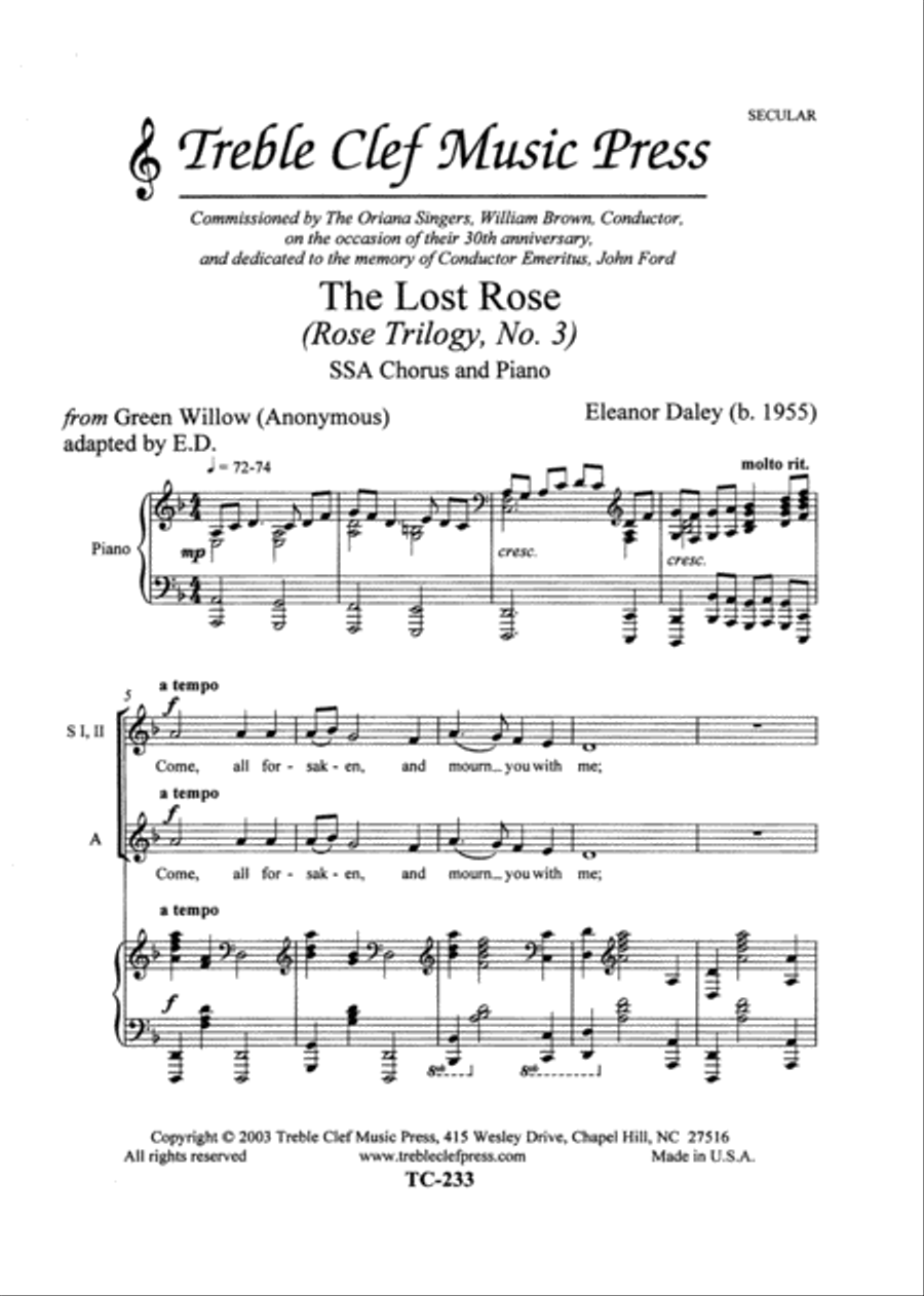 3. The Lost Rose SSA scores gallery preview page 1