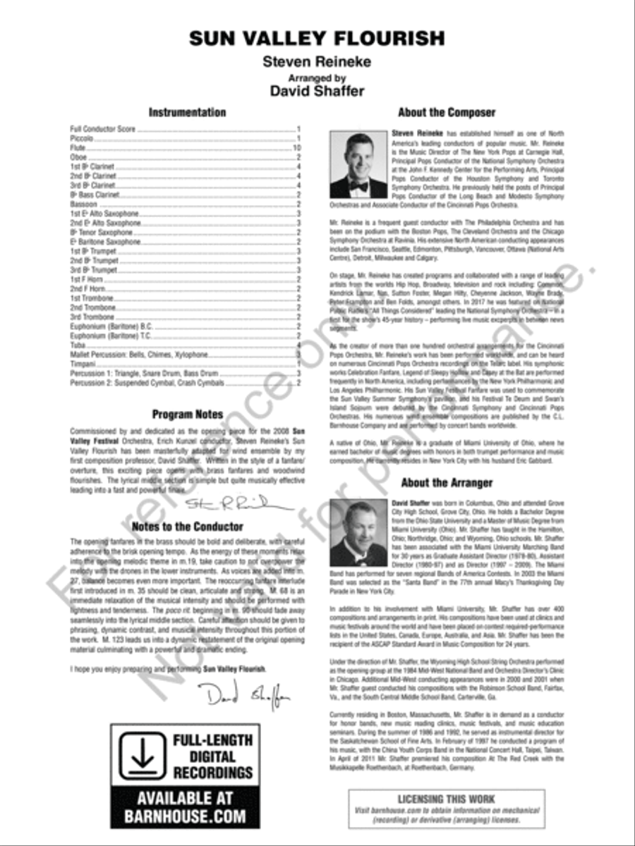 Sun Valley Flourish Concert Band scores gallery preview page 3