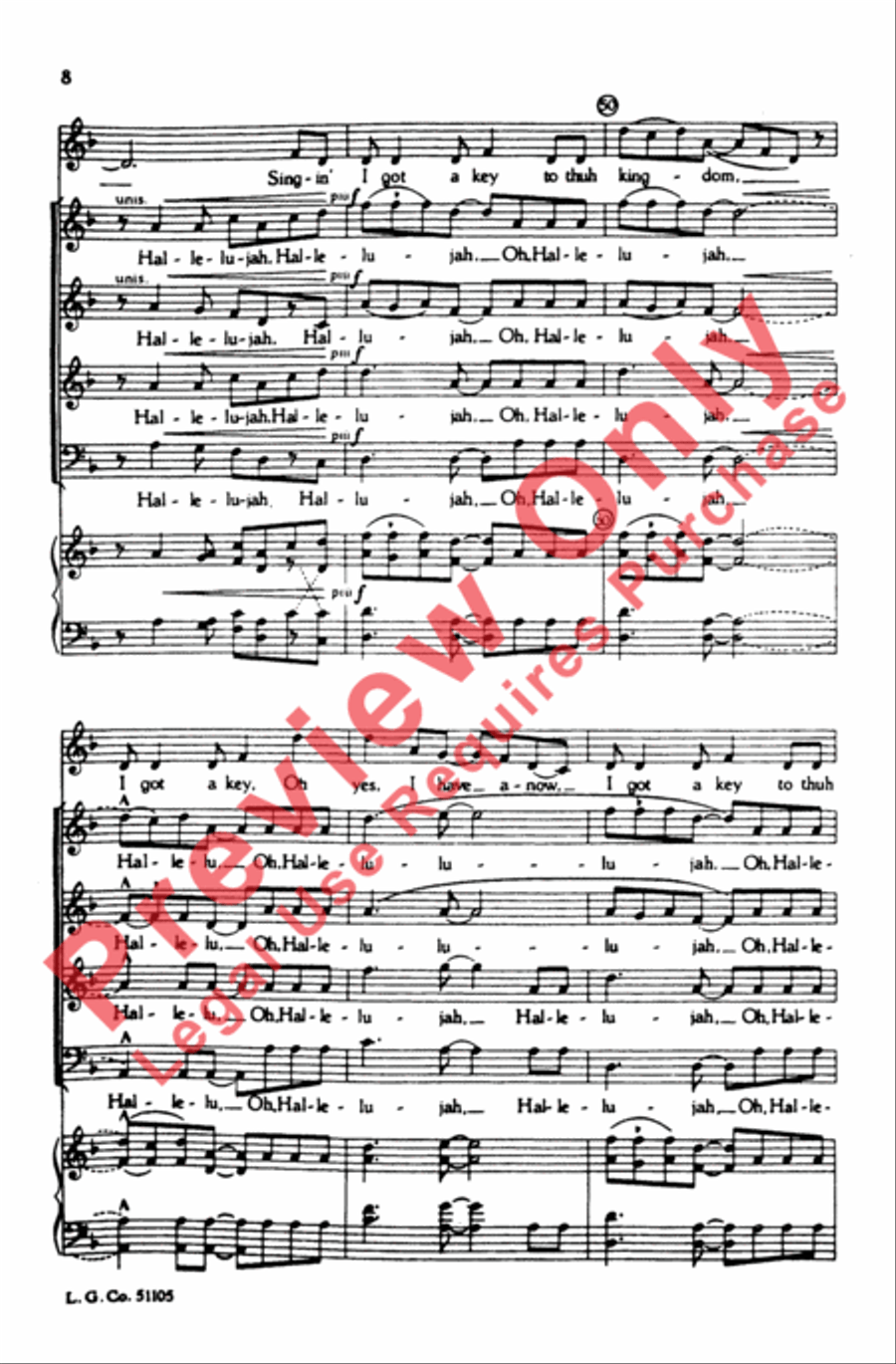 I Got a Key 4-Part scores gallery preview page 8