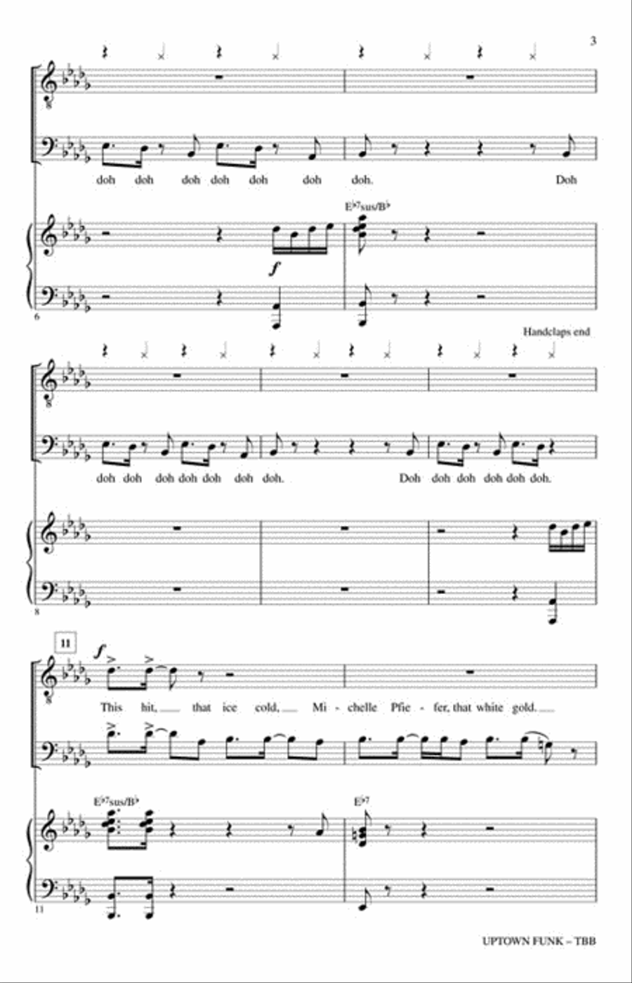 Uptown Funk! 3-Part scores gallery preview page 3