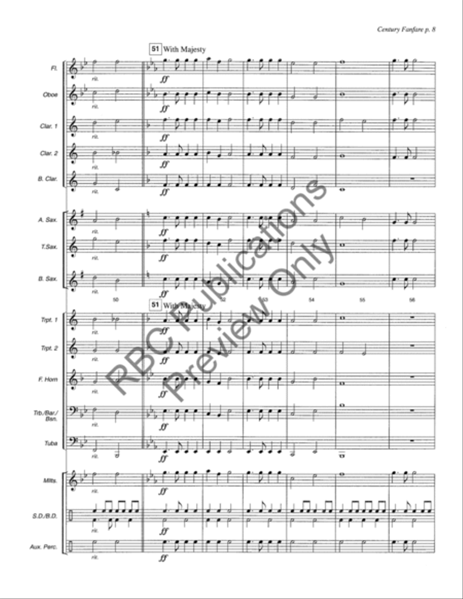 Century Fanfare Concert Band scores gallery preview page 11
