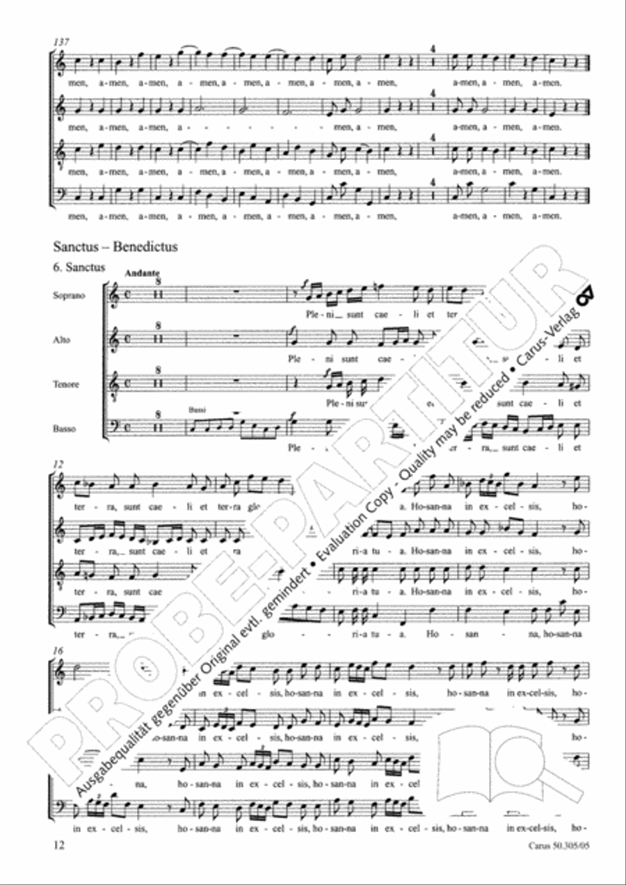 Missa Beatissimae Virginis Mariae 4-Part scores gallery preview page 13