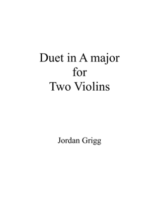 Book cover for Duet in A major for Two Violins