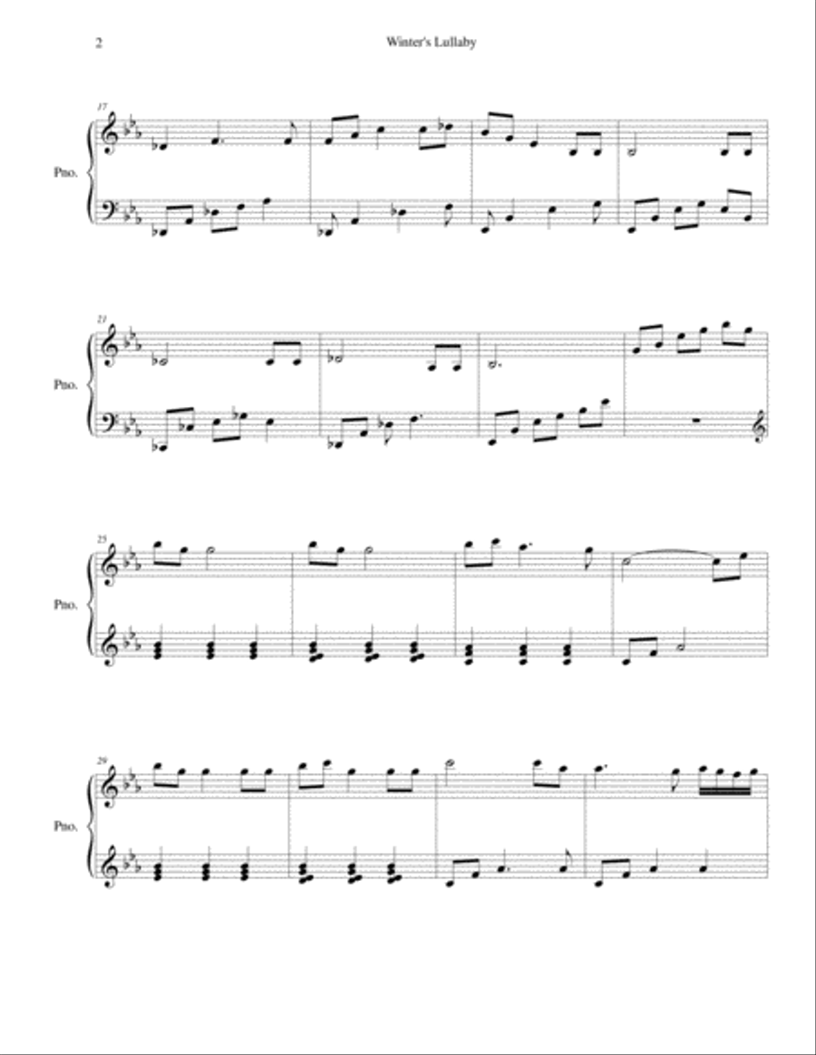 Winter's Lullaby Piano Solo scores gallery preview page 2