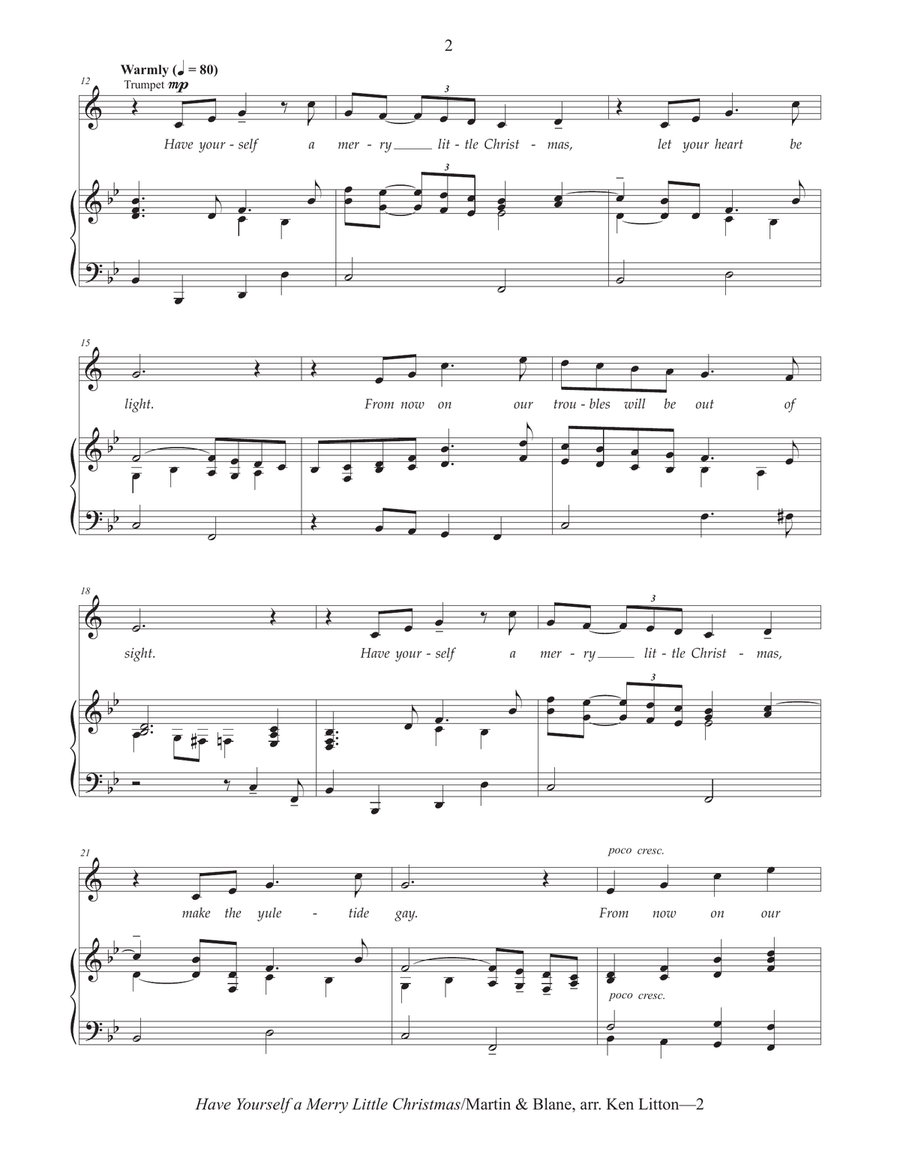 Have Yourself A Merry Little Christmas B-Flat Trumpet scores gallery preview page 2