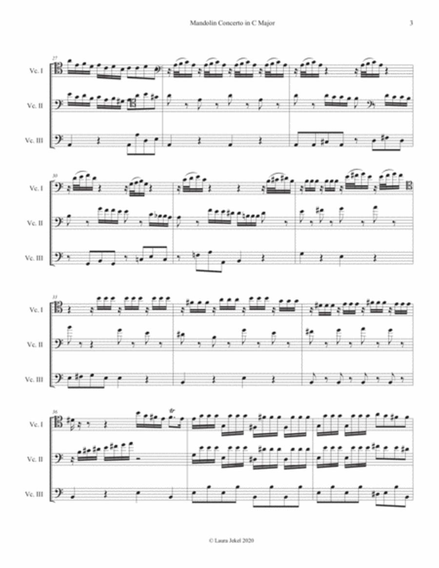 Mandolin Concerto in C Major, movement 1 for Cello Trio image number null