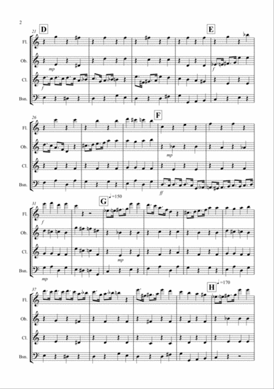 Coffee Shop Polka! for Wind Quartet Woodwind Quartet scores gallery preview page 2