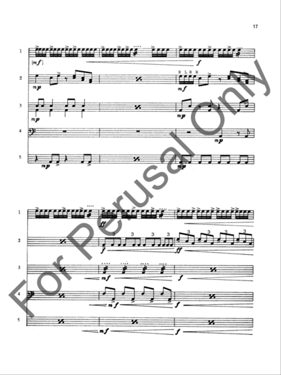 Blue Rhythm Quintet Percussion scores gallery preview page 17