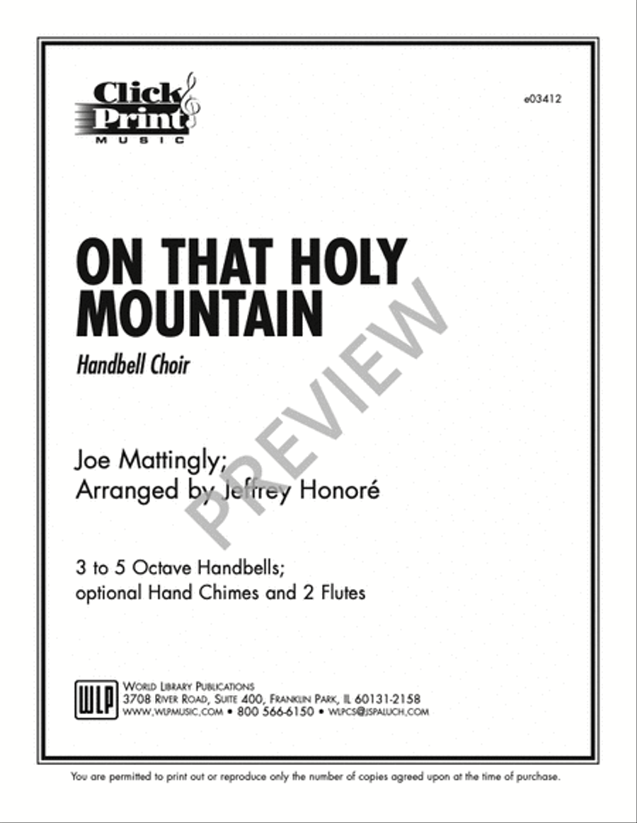 On That Holy Mountain Handbell Parts Choir scores gallery preview page 5
