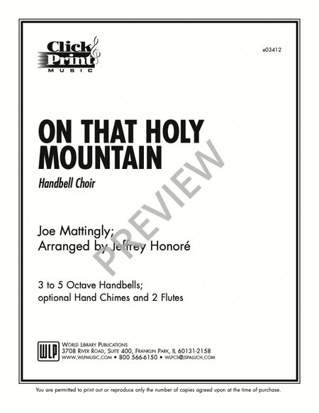 On That Holy Mountain Handbell Parts