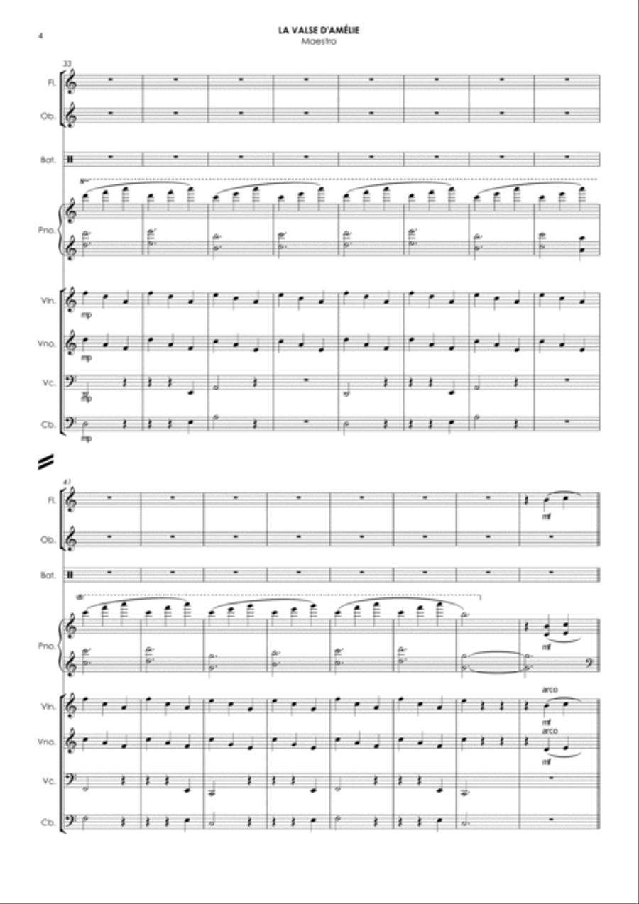 La Valse D'amelie Large Ensemble scores gallery preview page 4