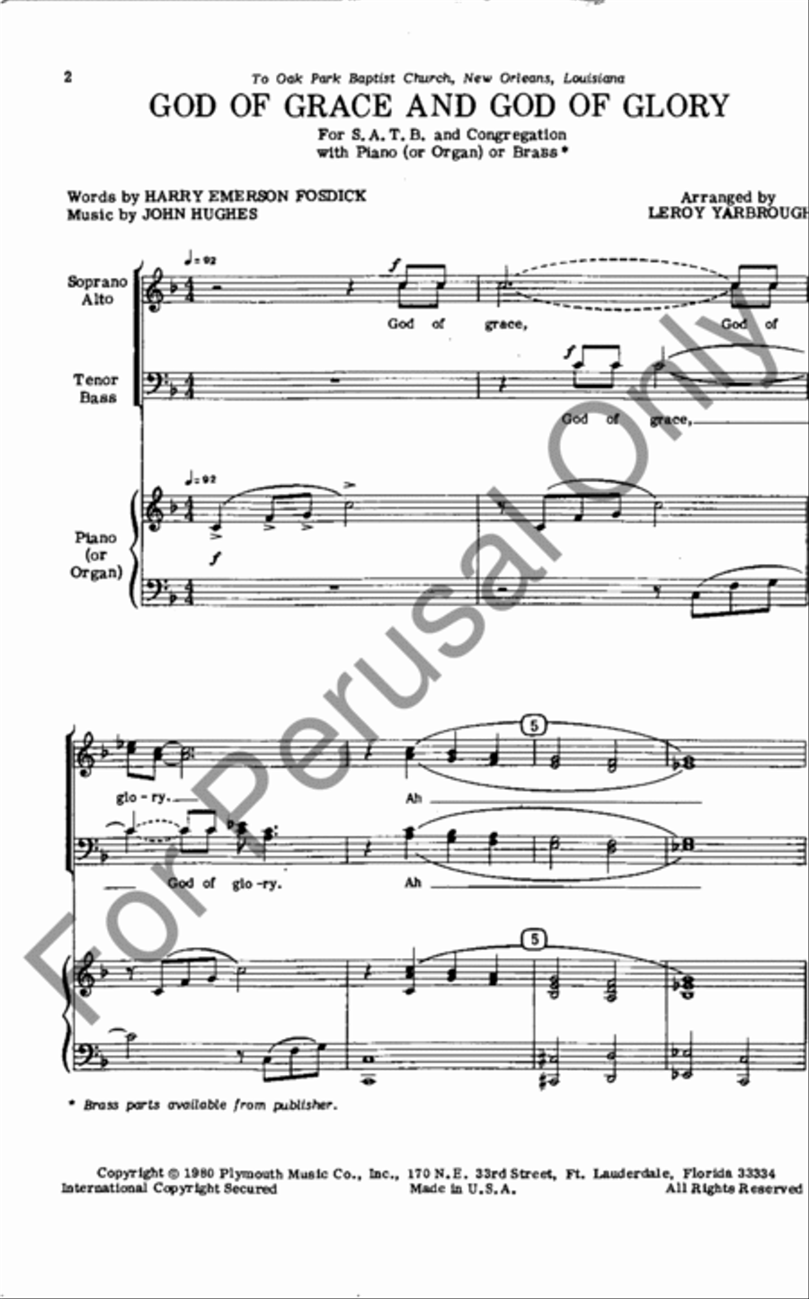 God Of Grace And God Of Glory (Choral Score) 4-Part scores gallery preview page 2