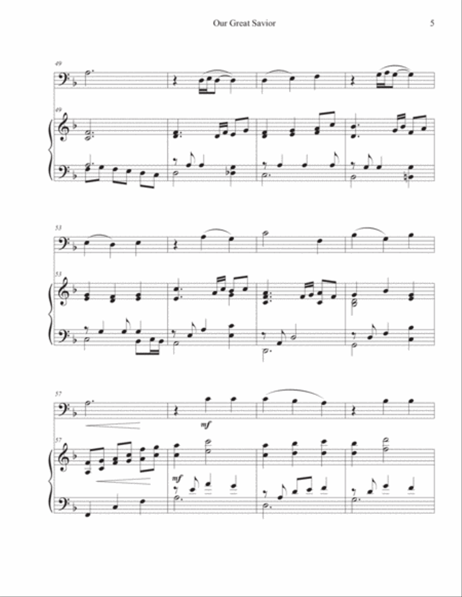Our Great Savior (Cello-Piano) Piano scores gallery preview page 5