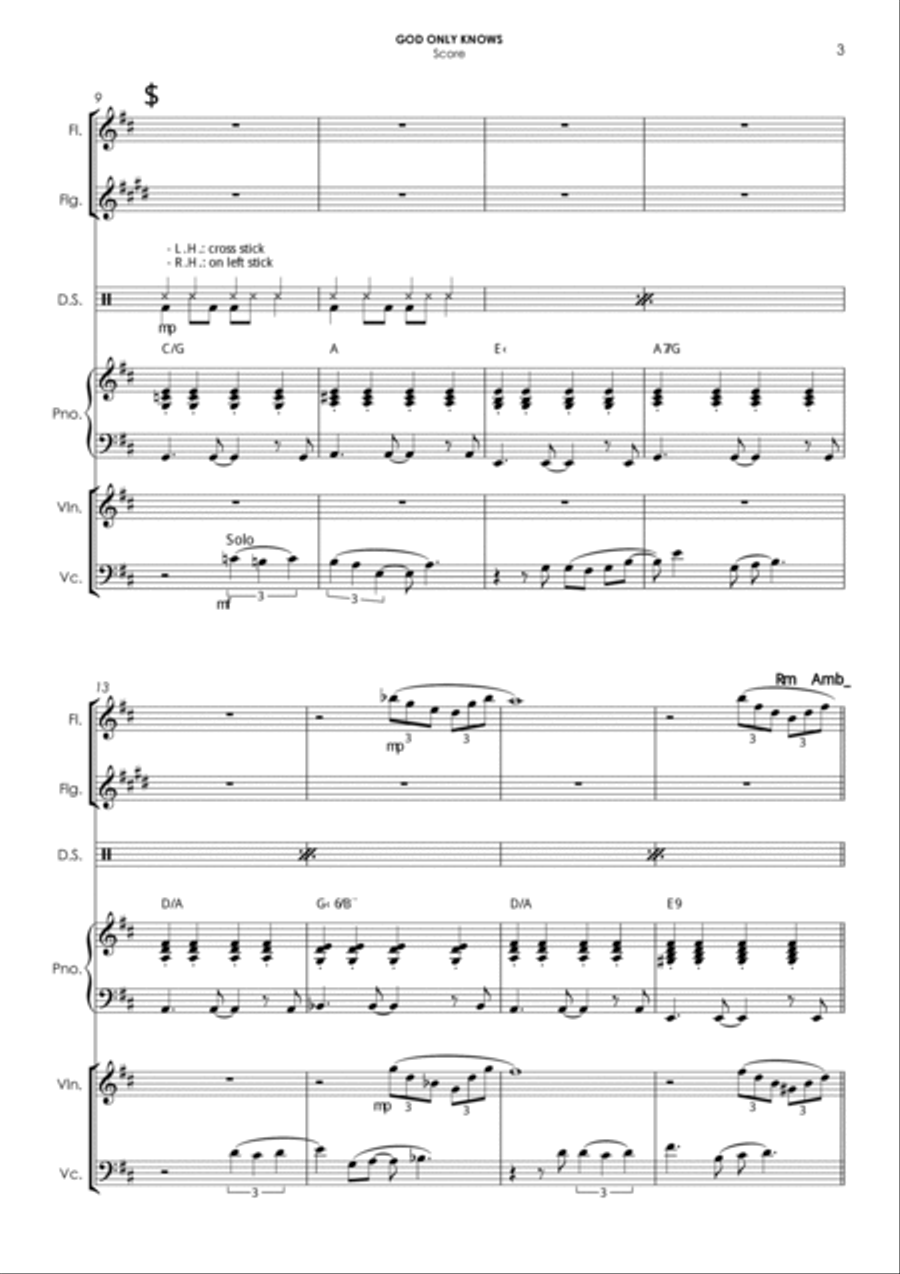 God Only Knows Small Ensemble scores gallery preview page 3