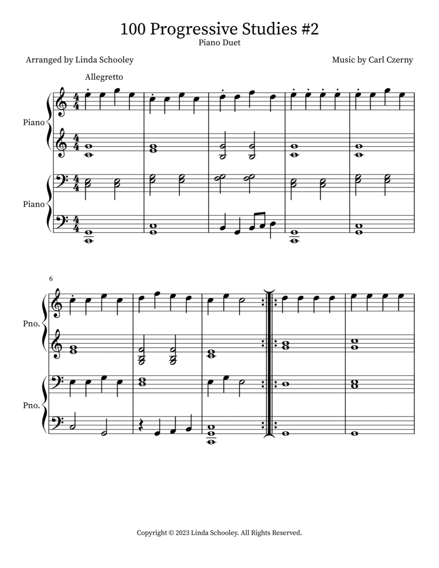 100 Progressive Studies #2 Piano Method scores gallery preview page 1