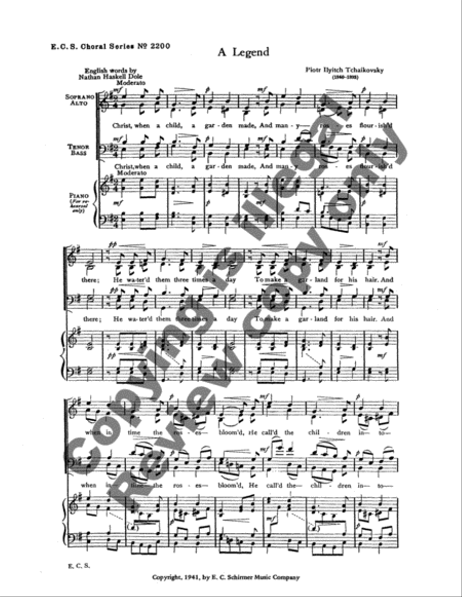 A Legend (Christ, When a Child) 4-Part scores gallery preview page 3