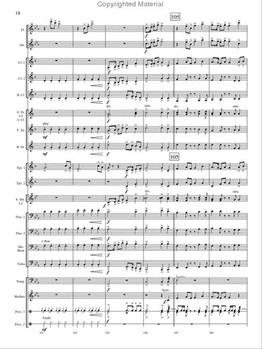 Oakdale Variations Concert Band scores gallery preview page 17