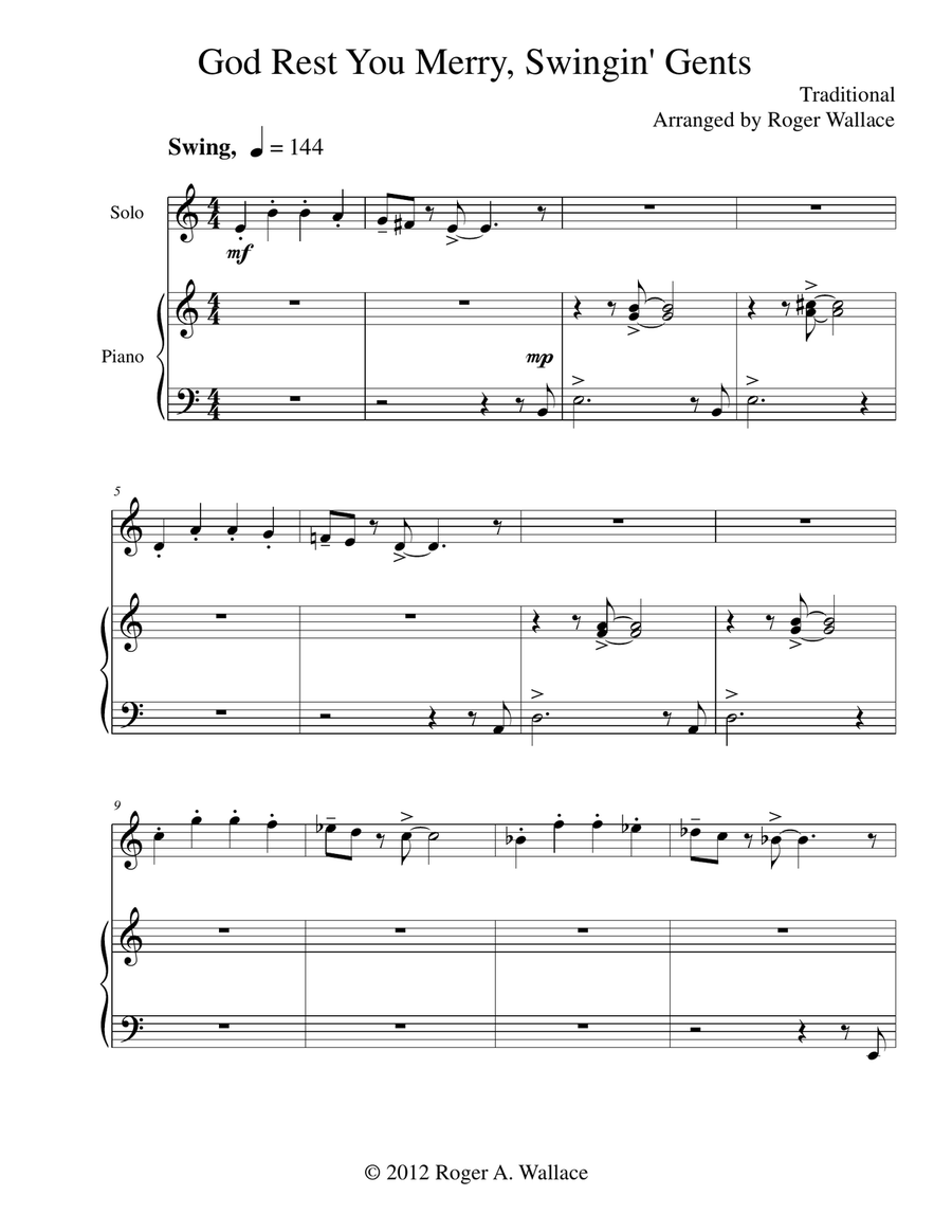 God Rest You Merry, Gentlemen B-Flat Trumpet scores gallery preview page 3