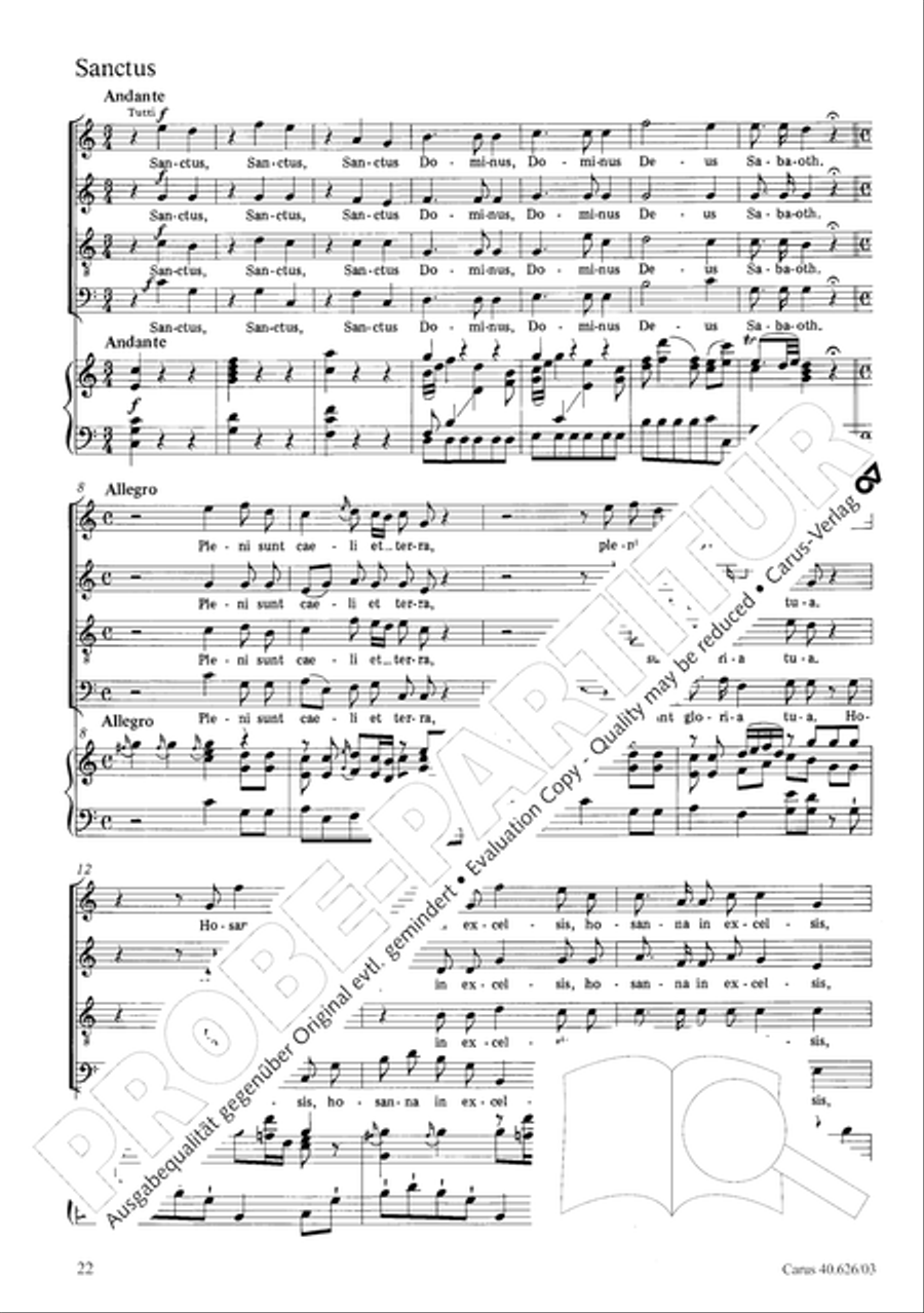 Mass in C Major 4-Part scores gallery preview page 29