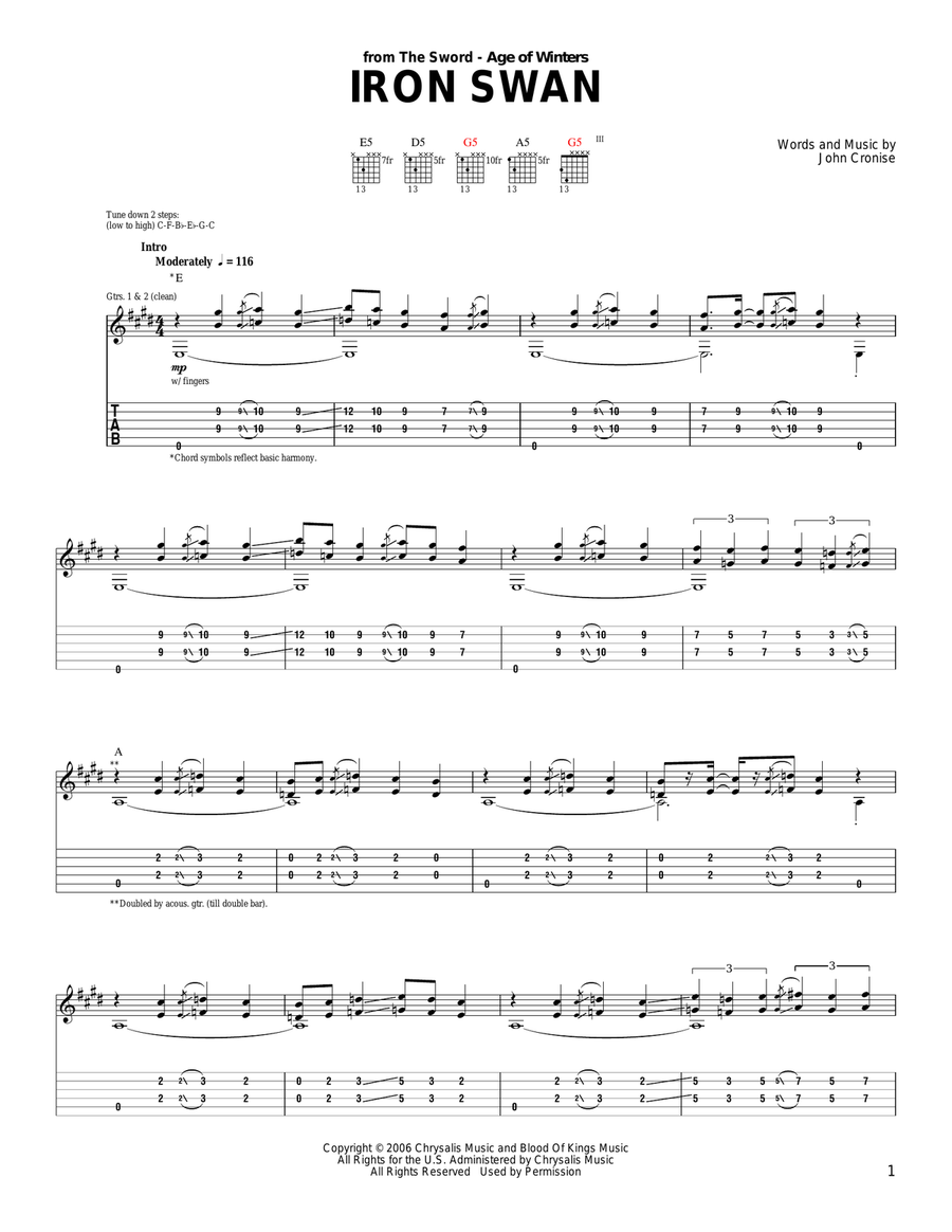 Iron Swan Acoustic Guitar scores gallery preview page 1