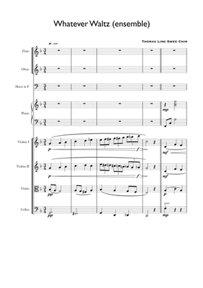 Whatever Waltz (for strings, horn, oboe, flute and piano)