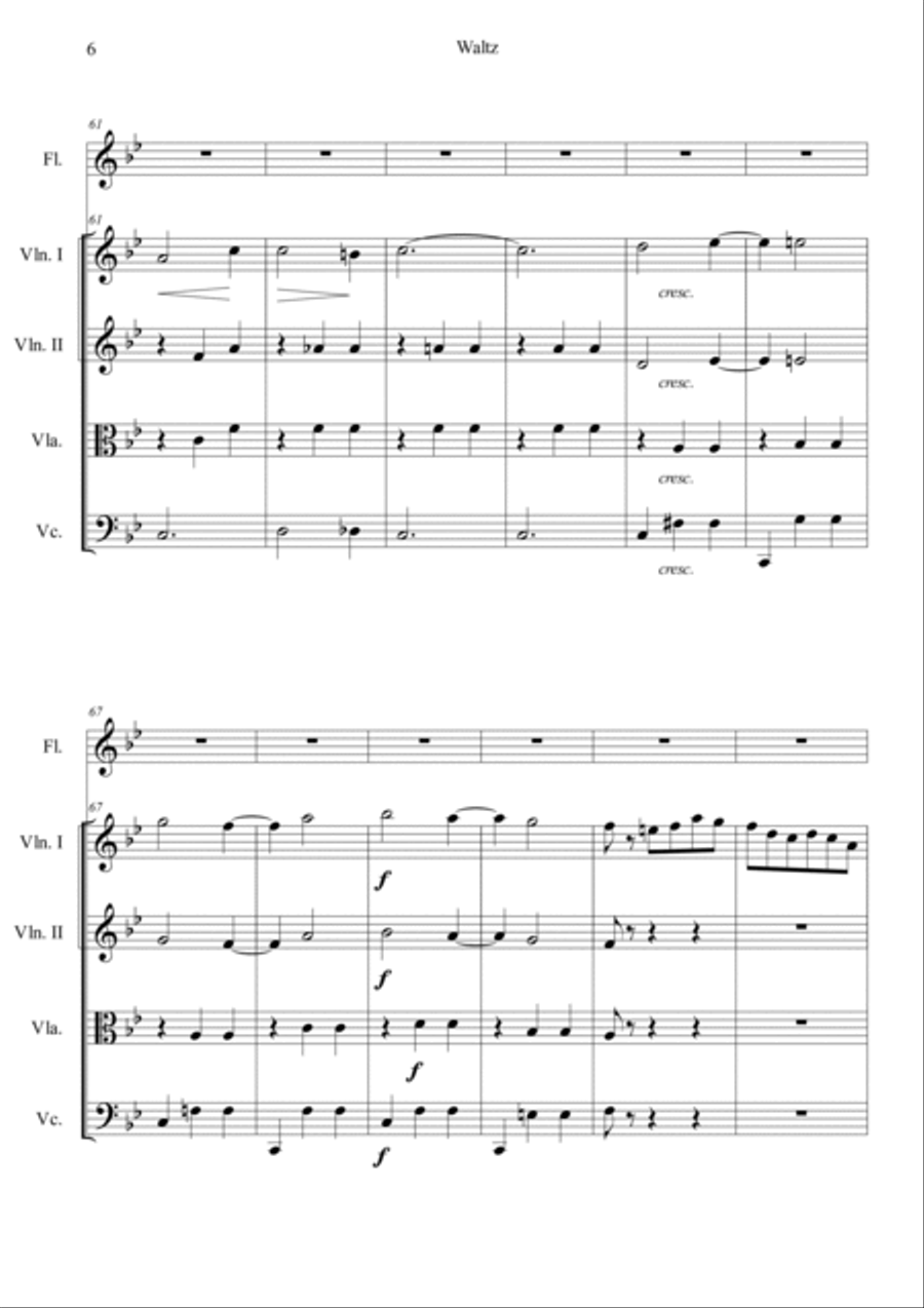 Waltz from Sleeping Beauty Flute scores gallery preview page 6