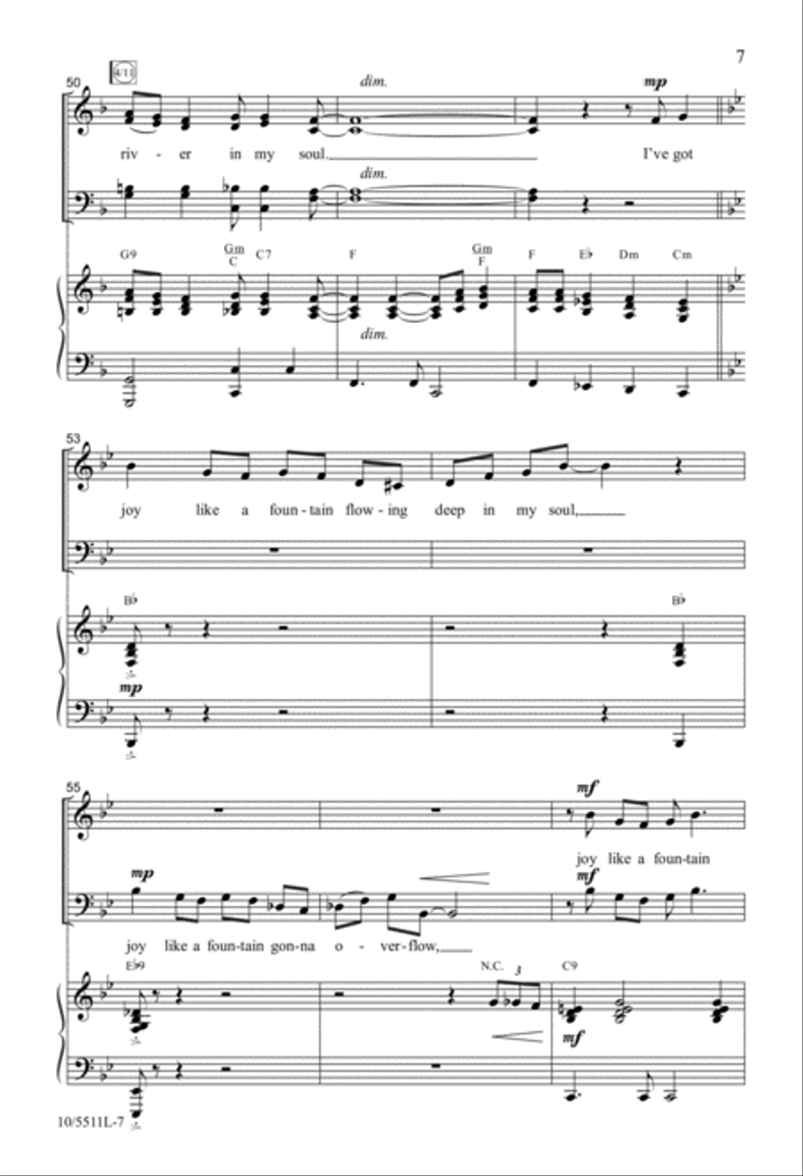 I've Got Peace Like a River 4-Part scores gallery preview page 7