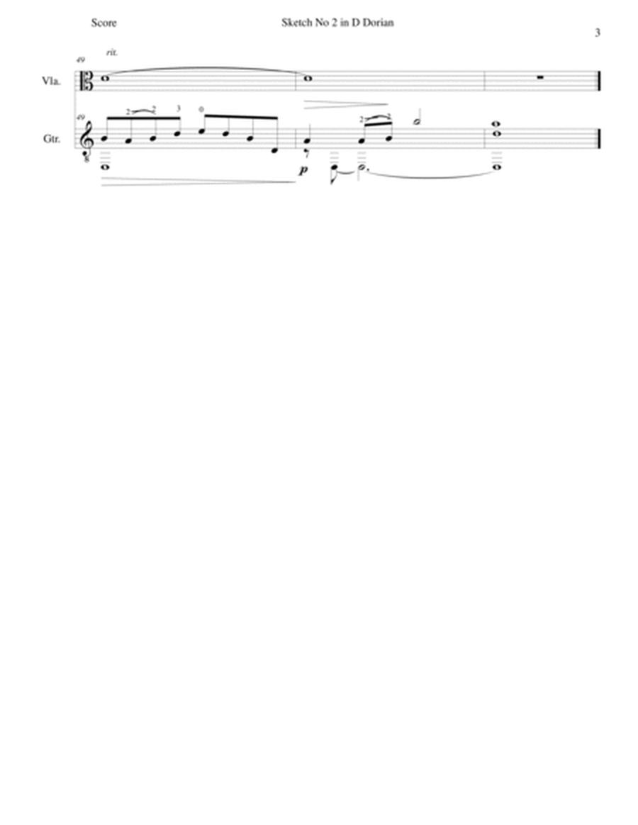 Sketch in D Dorian No 2 for viola and guitar image number null