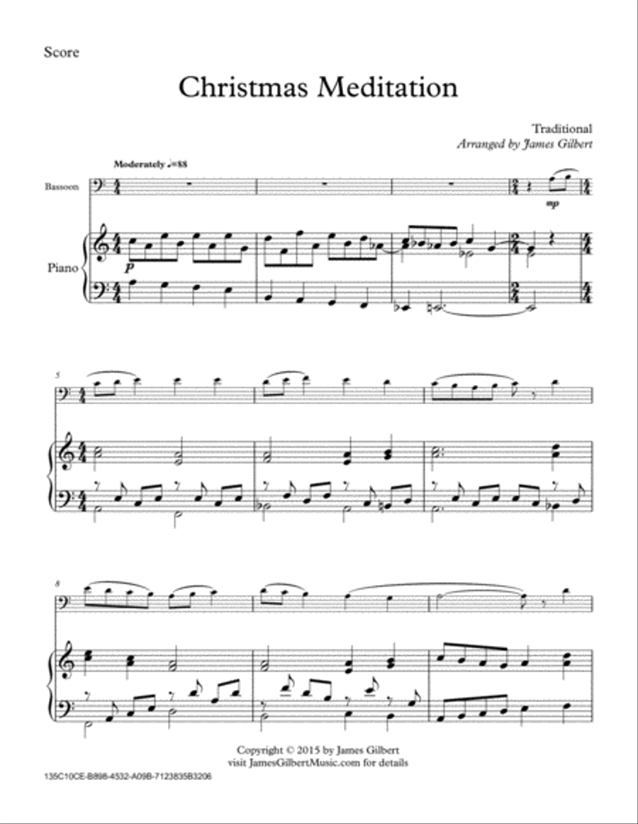 Christmas Meditation Bassoon scores gallery preview page 1