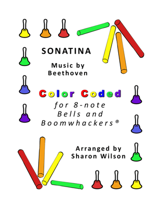 Book cover for Sonatina for 8-note Bells and Boomwhackers® (with Color Coded Notes)
