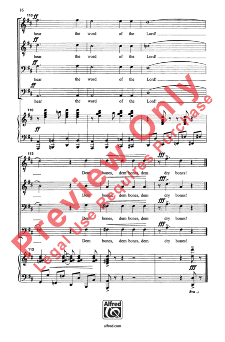 Dry Bones Dry Bones Men's Choir scores gallery preview page 16