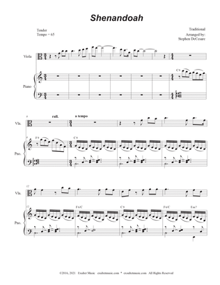 Book cover for Shenandoah (Viola solo and Piano)