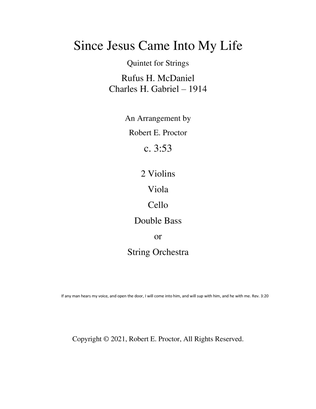 Book cover for Since Jesus Came Into My Life for Strings